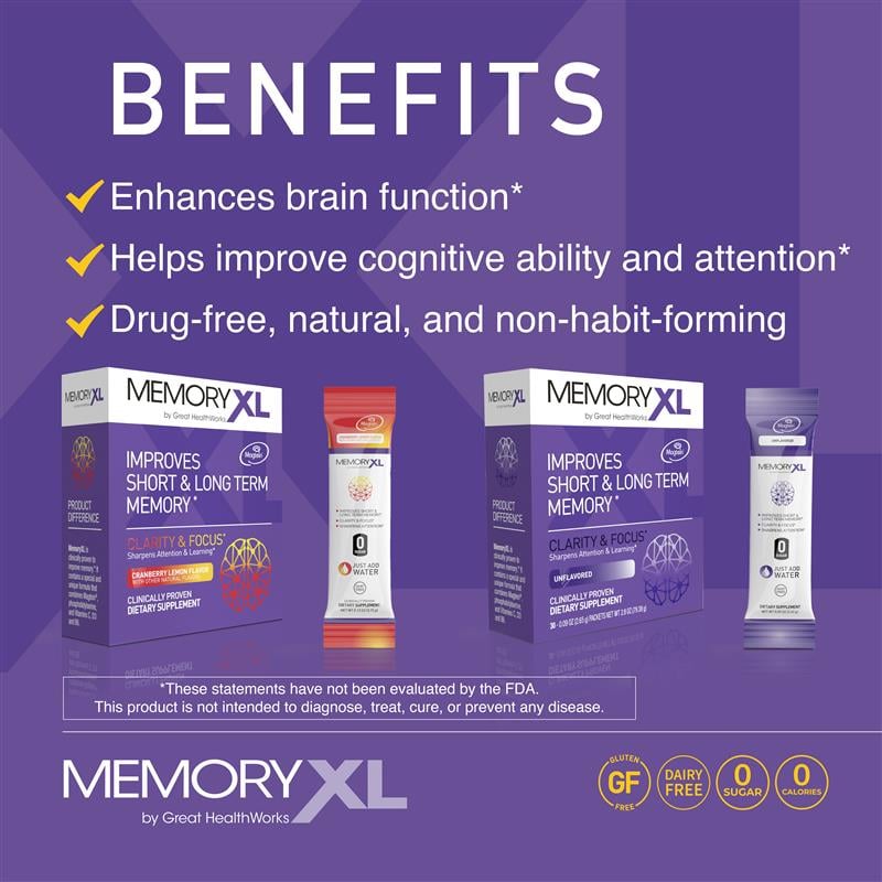 Benefits: Enhances brain function. Helps improve cognitive ability and attention. Drug-free, natural, and non-habit-forming
