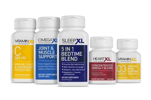 Mega Support Bundle (OmegaXL 120, HRTXL, SLPXL, VXL C, VD3 1000IU) Single Order