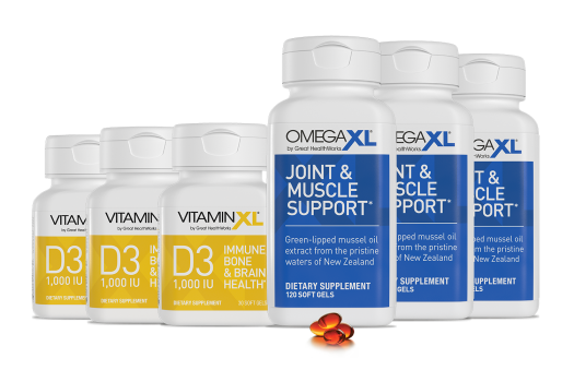 OmegaXL 120ct 3x Supply & 3 Free VD3 1000IU Single Order