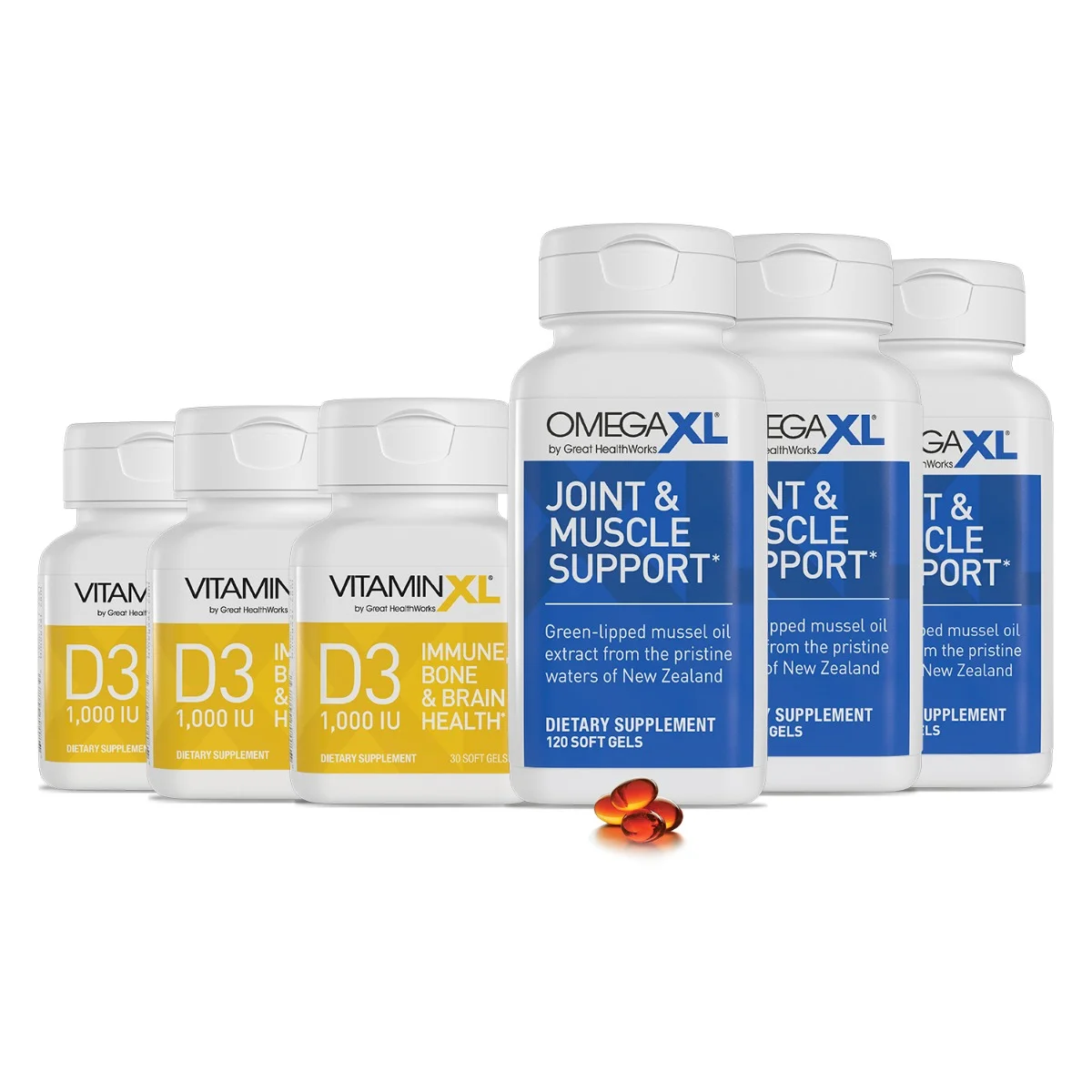 OmegaXL 120ct 3x Supply & 3 Free VD3 1000IU Single Order