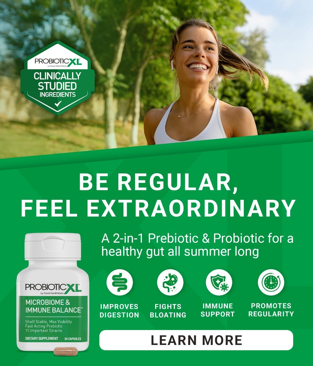 Be Regular, feel extraordinary. A 2-in-1 Prebiotic & probiotic for a healthy gut all summer long. Improves digestion, fights bloating, immune support, promotes regularity. Learn More.
